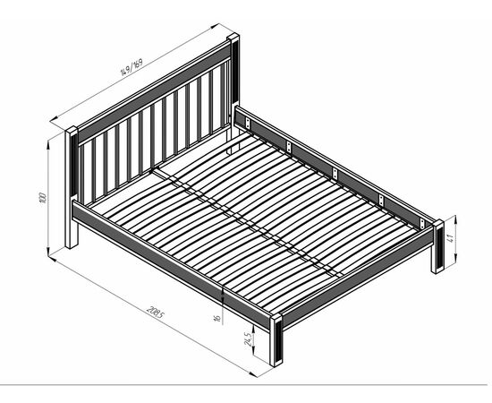 Кровать АГАТА 160, черный/натуральный, изображение 8 | Интернет магазин мебели и декора LifeDekor