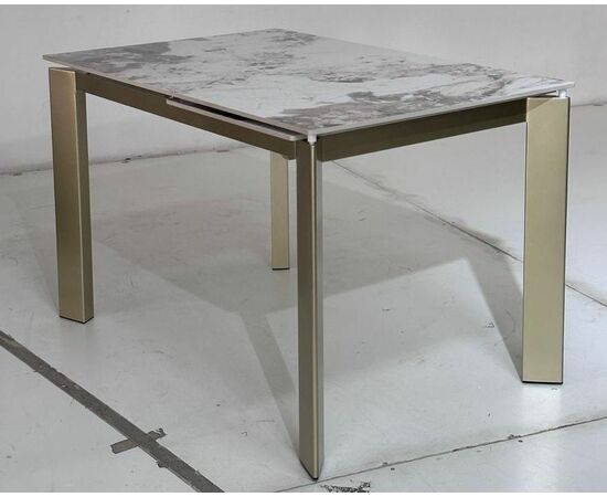 Стол CORNER 120 GLOSS LUXURY PANDORA SOLID CERAMIC / шампань, ®DISAUR, изображение 3 | Интернет магазин мебели и декора LifeDekor