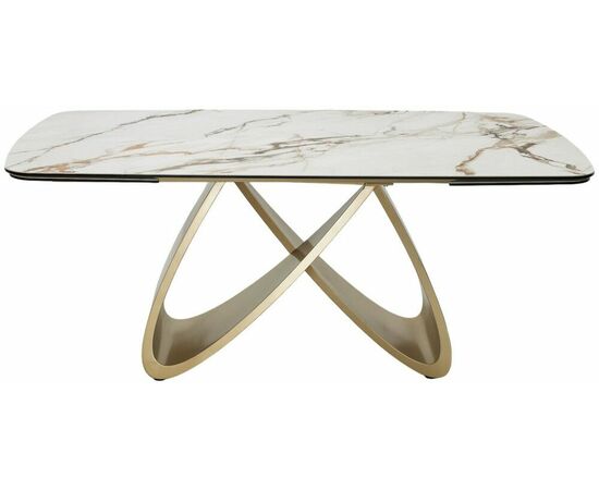 Стол PALACIO 180  KL-188 Контрастный мрамор матовый, итальянская керамика/ Шампань, ®DISAUR, изображение 12 | Интернет магазин мебели и декора LifeDekor