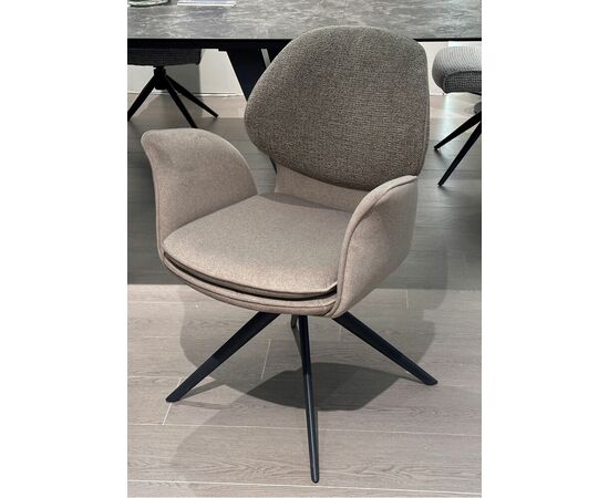 Стул LENNE 360 град. поворот., серый MILAN-450, ткань/ MOHAIR-151, ткань/ Черный, ®DISAUR, изображение 2 | Интернет магазин мебели и декора LifeDekor