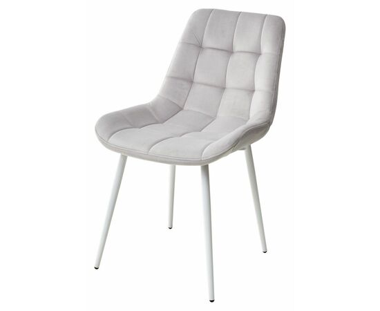 Стул ХОФМАН, цвет H-09 Светло-серый, велюр / белый каркас М-City | Интернет магазин мебели и декора LifeDekor