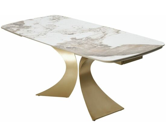 Стол MATIAS 180 GLOSS LUXURY PANDORA SOLID CERAMIC / шампань, ®DISAUR, изображение 5 | Интернет магазин мебели и декора LifeDekor