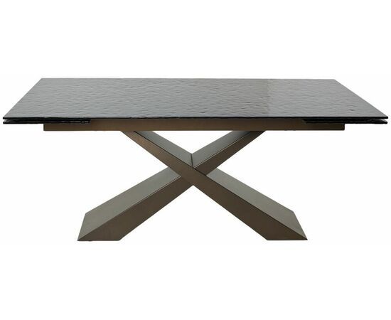 Стол ARKELL 180 GREY, стекло BUBBLE  / Шоколадное золото каркас ®DISAUR, изображение 12 | Интернет магазин мебели и декора LifeDekor