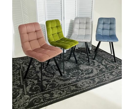 Стул CHILLI SQUARE BLUVEL-03 светло-серый, велюр / черный каркас М-City, изображение 5 | Интернет магазин мебели и декора LifeDekor