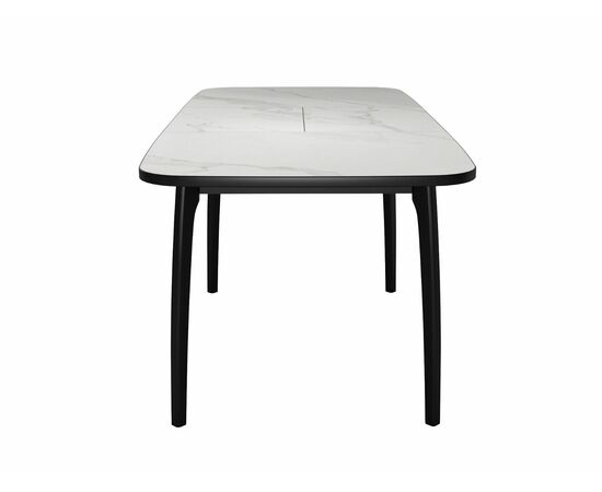 Стол DikLine MK40 Керамика Белый мрамор/подстолье черное/опоры черные, изображение 2 | Интернет магазин мебели и декора LifeDekor