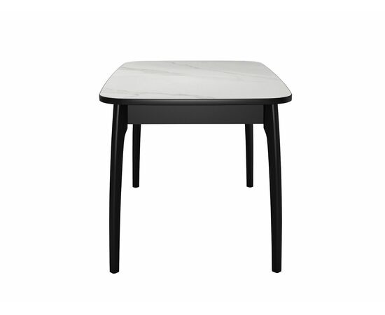 Стол DikLine MK40 Керамика Белый мрамор/подстолье черное/опоры черные, изображение 3 | Интернет магазин мебели и декора LifeDekor