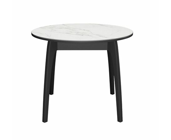 Стол DikLine MK46 Керамика Белый мрамор/подстолье черное/опоры черные, изображение 3 | Интернет магазин мебели и декора LifeDekor