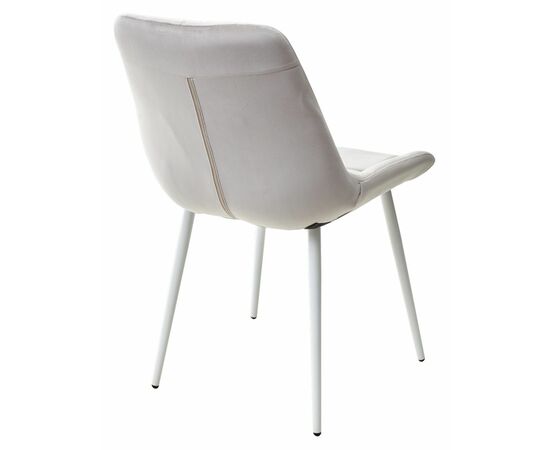 Стул ХОФМАН, цвет H-09 Светло-серый, велюр / белый каркас М-City, изображение 4 | Интернет магазин мебели и декора LifeDekor