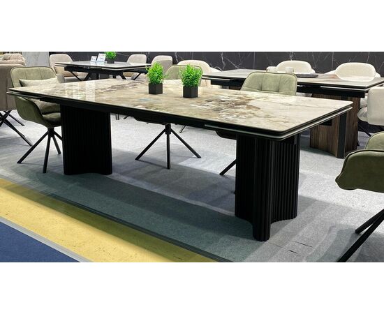 Стол АДАЖИО 240 (320) см PANDORA, керамика / Черный каркас М-City, изображение 2 | Интернет магазин мебели и декора LifeDekor
