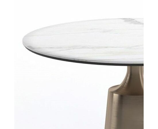 Стол круглый Lucas 90, керамика белая, изображение 3 | Интернет магазин мебели и декора LifeDekor