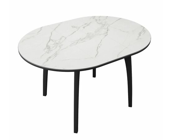 Стол DikLine MK46 Керамика Белый мрамор/подстолье черное/опоры черные, изображение 5 | Интернет магазин мебели и декора LifeDekor