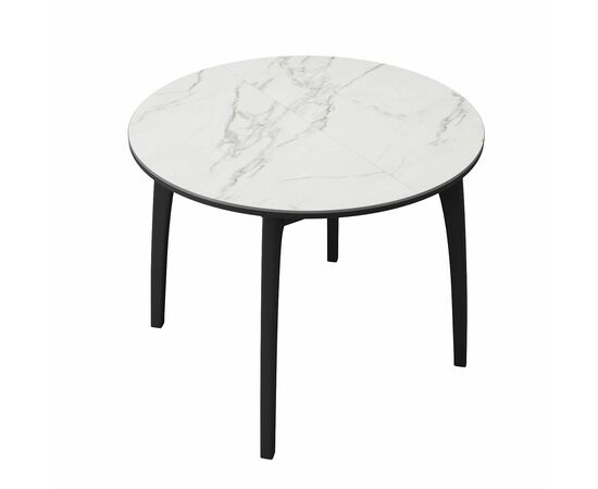 Стол DikLine MK46 Керамика Белый мрамор/подстолье черное/опоры черные, изображение 4 | Интернет магазин мебели и декора LifeDekor