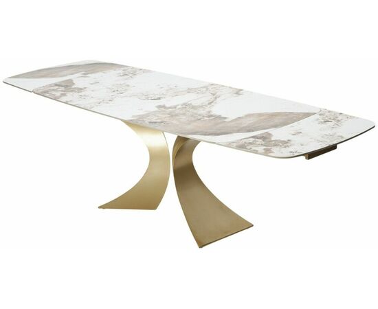 Стол MATIAS 180 GLOSS LUXURY PANDORA SOLID CERAMIC / шампань, ®DISAUR, изображение 11 | Интернет магазин мебели и декора LifeDekor