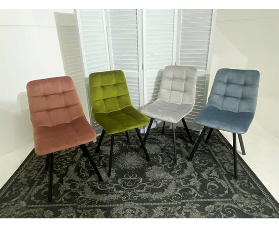 Стул CHILLI SQUARE BLUVEL-03 светло-серый, велюр / черный каркас М-City, изображение 4 | Интернет магазин мебели и декора LifeDekor