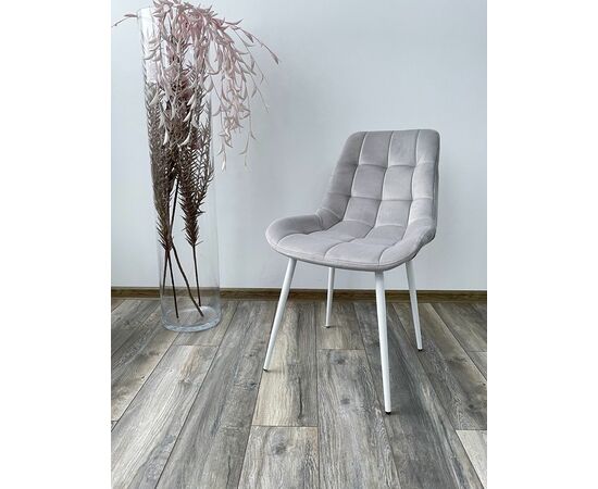 Стул ХОФМАН, цвет H-09 Светло-серый, велюр / белый каркас М-City, изображение 2 | Интернет магазин мебели и декора LifeDekor