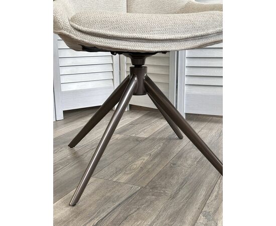 Стул OSKAR 360 град. поворот. KN01-05 Бежевый/ BZ1046-11 Бежевый/ Шоколадное золото каркас, ®DISAUR, изображение 5 | Интернет магазин мебели и декора LifeDekor