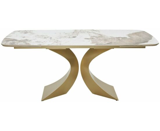 Стол MATIAS 180 GLOSS LUXURY PANDORA SOLID CERAMIC / шампань, ®DISAUR, изображение 12 | Интернет магазин мебели и декора LifeDekor