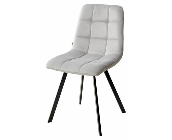 Стул CHILLI SQUARE BLUVEL-03 светло-серый, велюр / черный каркас М-City | Интернет магазин мебели и декора LifeDekor