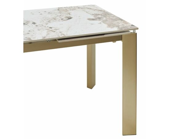 Стол CORNER 120 GLOSS LUXURY PANDORA SOLID CERAMIC / шампань, ®DISAUR, изображение 4 | Интернет магазин мебели и декора LifeDekor
