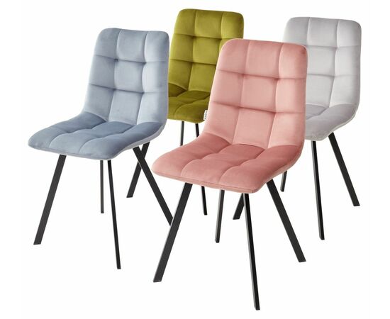 Стул CHILLI SQUARE BLUVEL-03 светло-серый, велюр / черный каркас М-City, изображение 8 | Интернет магазин мебели и декора LifeDekor