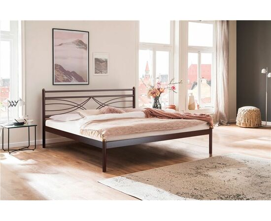 Кровать двуспальная Мираж (160х200/металлическое основание/Коричневый бархат) | Интернет магазин мебели и декора LifeDekor