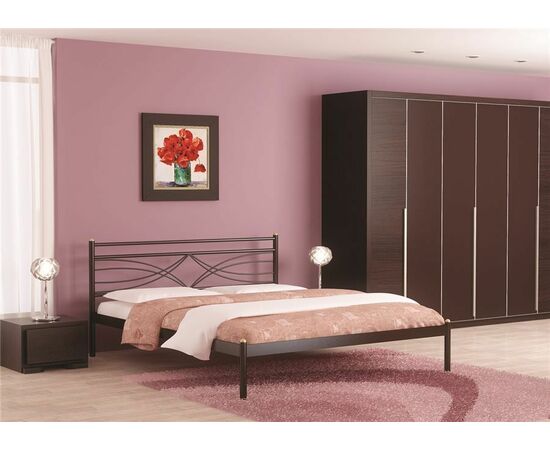 Кровать двуспальная Мираж (180х200/мет. основание/ Коричневый эмаль RAL 8017) | Интернет магазин мебели и декора LifeDekor