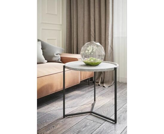 Стол  журнальный Бруно (Серый мрамор), изображение 4 | Интернет магазин мебели и декора LifeDekor