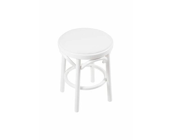 Табурет Венский мягкий (белая эмаль, экокожа белая) | Интернет магазин мебели и декора LifeDekor