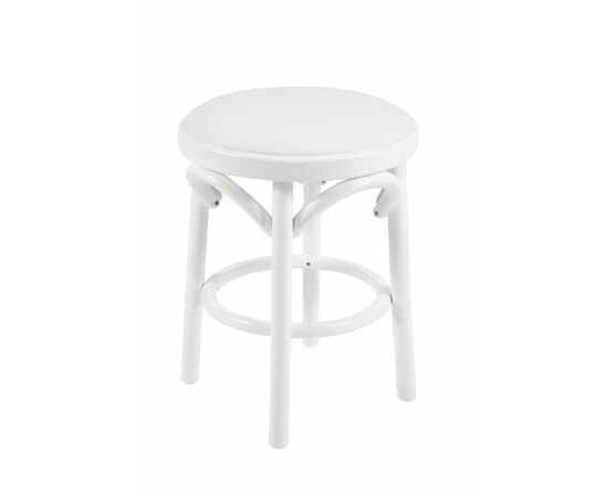 Табурет Венский мягкий (белая эмаль, экокожа белая), изображение 2 | Интернет магазин мебели и декора LifeDekor