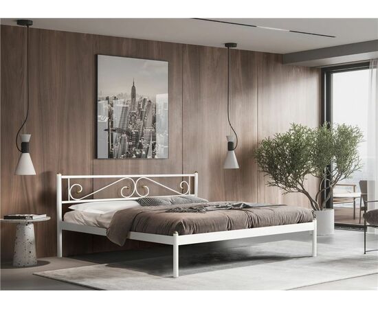 Кровать ШАРМ (120х200/металлическое основание) Белый | Интернет магазин мебели и декора LifeDekor