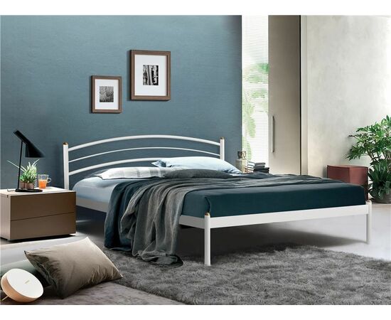 Кровать двуспальная ЭКО+ (140х200/металлическое основание) Белый | Интернет магазин мебели и декора LifeDekor