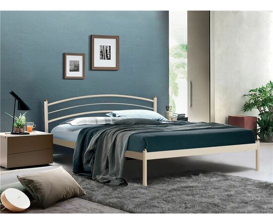 Кровать двуспальная ЭКО+ (160х200/металлическое основание) Бежевый | Интернет магазин мебели и декора LifeDekor