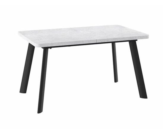 Cтол раздвижной со стеклом Leon Lux Radial-180 (Серый сланец/черный) 180(240)х95 | Интернет магазин мебели и декора LifeDekor