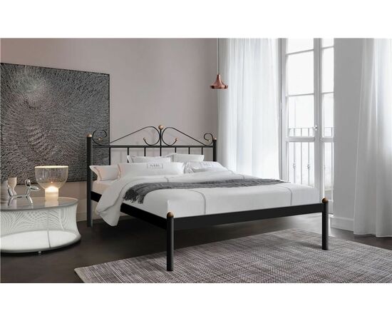 Кровать односпальная "Розана" (120х200/металлическое основание) Черный | Интернет магазин мебели и декора LifeDekor