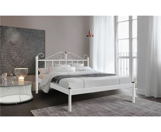 Кровать односпальная Розана (140х200/металлическое основание) Белый | Интернет магазин мебели и декора LifeDekor