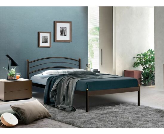 Кровать односпальная ЭКО+ (90х200/металлическое основание) Коричневый бархат | Интернет магазин мебели и декора LifeDekor