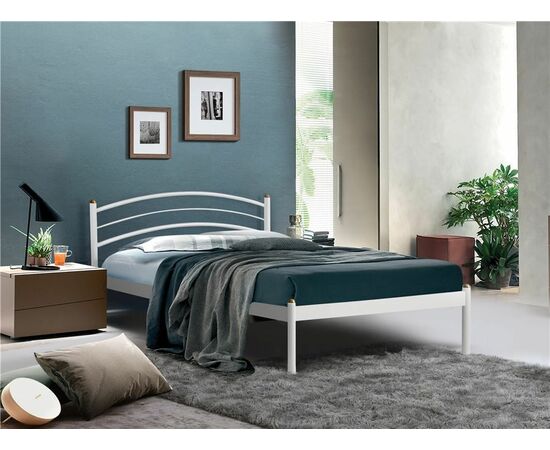 Кровать односпальная ЭКО+ (90х200/металлическое основание) Белый | Интернет магазин мебели и декора LifeDekor