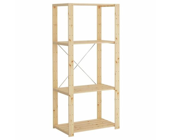 Стеллаж Хей с полками из реек (не окрашенный) 120х78х50 | Интернет магазин мебели и декора LifeDekor