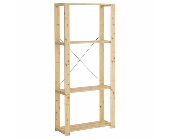 Стеллаж Хей с полками из реек (не окрашенный) 171х78х30 | Интернет магазин мебели и декора LifeDekor