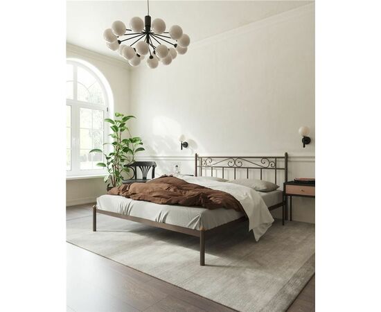 Кровать "Франческа" без изножья (180х200/ноги металл/цвет Коричневый бархат) | Интернет магазин мебели и декора LifeDekor