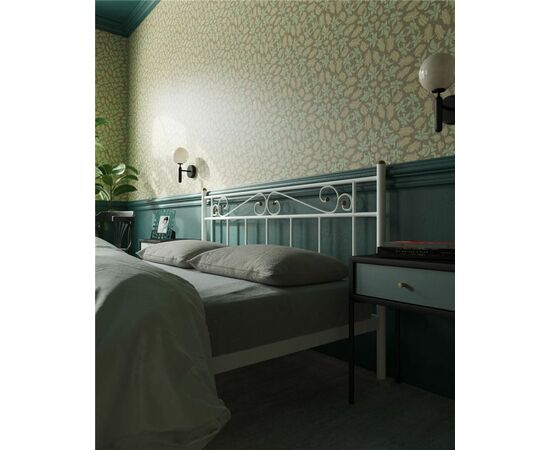 Кровать с изножьем "Франческа"  (180х200/ноги металл/цвет Белый), изображение 4 | Интернет магазин мебели и декора LifeDekor