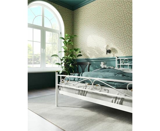 Кровать с изножьем "Франческа"  (180х200/ноги металл/цвет Белый), изображение 5 | Интернет магазин мебели и декора LifeDekor