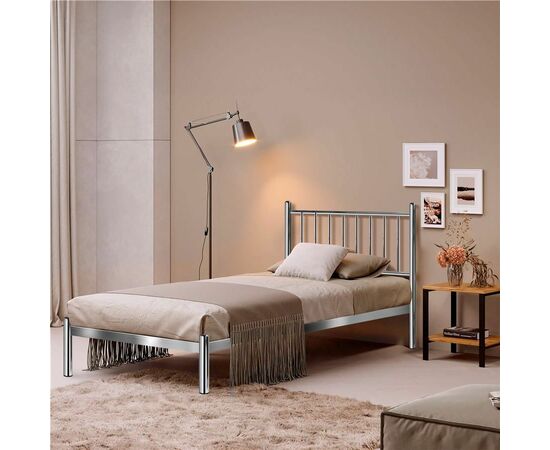 Кровать односпальная Арзу (90х200/металлическое основание) Хром | Интернет магазин мебели и декора LifeDekor