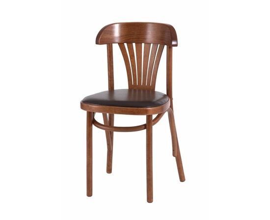 Стул "Астра классик" мягкий (Средний тон, экокожа коричневая) | Интернет магазин мебели и декора LifeDekor