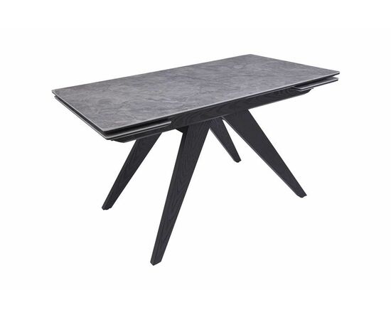 Стол Невада керамика (1400*820+300+300/керамика керамика Gilf white/цвет ножек Черный), изображение 2 | Интернет магазин мебели и декора LifeDekor