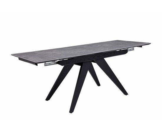 Стол Невада керамика (1400*820+300+300/керамика керамика Gilf white/цвет ножек Черный), изображение 3 | Интернет магазин мебели и декора LifeDekor