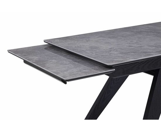 Стол Невада керамика (1400*820+300+300/керамика керамика Gilf white/цвет ножек Черный), изображение 4 | Интернет магазин мебели и декора LifeDekor