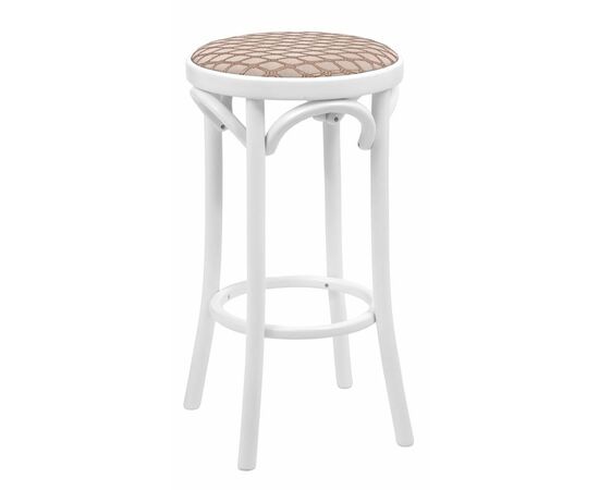 Табурет барный 650 Венский мягкий (белая эмаль, ткань 1 beige) | Интернет магазин мебели и декора LifeDekor