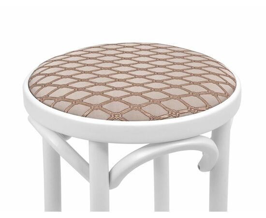 Табурет барный 650 Венский мягкий (белая эмаль, ткань 1 beige), изображение 2 | Интернет магазин мебели и декора LifeDekor