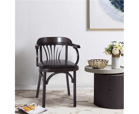 Стул Михаэль венский мягкий (венге, экокожа ЧЕРНАЯ) | Интернет магазин мебели и декора LifeDekor